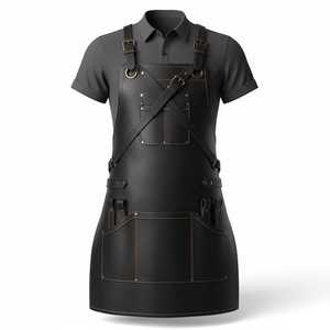 Kitchen <b>BBQ</b> Grill Heat Resistant Bulk Orders High Performance Leather <b>Apron</b> for Workshop LPN-0284 - Product Image 1