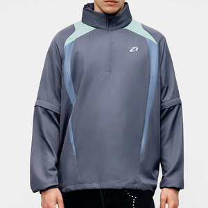 Casual Style Men Lightweight Quarter Zip Windbreaker Jacket Breathable Sports Running Pullover OEM <b>Athletic</b> Training Wear Supply - Product Image 4