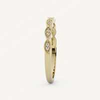 Bague demi-éternité empilable personnalisée minimaliste avec serti Milgrain et diamants de laboratoire, en or massif 14K 18K plaqué rhodium pour femme