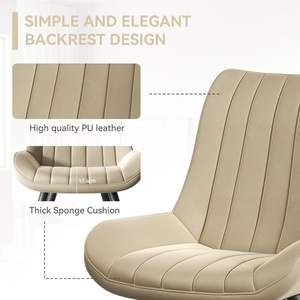 Sillas de comedor modernas y cómodas con cojines gruesos, sillas laterales tapizadas en tela con patas de metal para cocina, comedor - Product Image 2