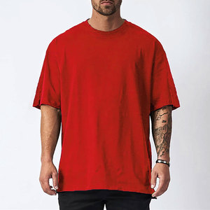 Camiseta Deportiva de Manga Corta para Hombre, Talla Grande, 240g, Algodón, Estilo Hip Hop, Cuello Redondo, para Gimnasio, Fitness, Culturismo, Verano - Product Image 5
