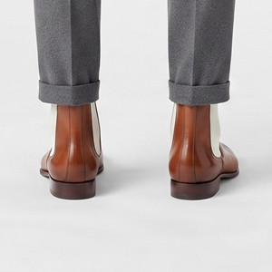 Botas de Tobillo de Cuero para Hombre, Botines de Invierno Sin Cordones, Botas de Tobillo de Cuero para Hombre para Uso Profesional - Product Image 3