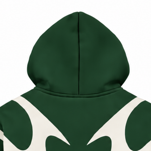 Sweat à capuche zippé vert forêt avec empiècements contrastants pour homme, style streetwear, fermeture éclair intégrale, manches longues, décontracté, en polaire, avec poches - Product Image 4