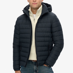 Custom Nylon Shell <b>Waterproof</b> Windproof Thick Cotton <b>Padded</b> Reversible Streetwear Puffer Jacket with Hood for Unisex Winter - Product Image 6