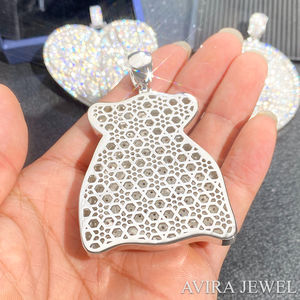 Joyería Unisex Elegante y Atemporal, Colgante Hip Hop de Moissanita, Plata de Ley 925, Chapado en Oro Amarillo y Rosa, Sin Níquel - Product Image 3