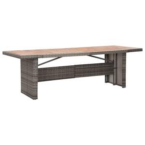 Ensemble de salle à manger de patio en rotin gris, 9 pièces, meubles de jardin d'extérieur, structure en acier résistant aux intempéries, plateau en bois de teck - Product Image 3