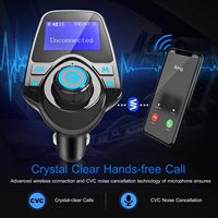 Kit Voiture Sans Fil avec Émetteur FM Lecteur MP3 Appel Mains Libres Chargeur USB avec Entrée AUX Noir