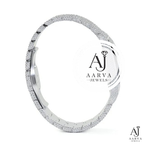 Reloj Automático Mecánico de Acero Inoxidable con Moissanita Helada, Cristal de Zafiro, Esfera de Lujo, Bisel, Brazalete y Manecillas Luminosas Analógicas - Product Image 3