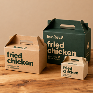 Cajas de Papel para Comida para Llevar EcoRev, Diseño Personalizado para Papas Fritas, Alitas de Pollo y Comida Rápida - Product Image 2
