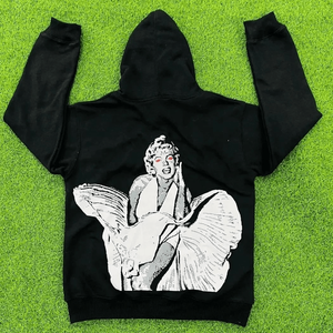 Sweat à capuche unisexe en coton 100% avec impression sérigraphique et strass pour l'hiver - Product Image 1