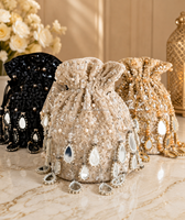 Meilleure Vente 2026 : Ensemble de 4 Sacs à Main de Luxe Faits Main pour Femme, en Daim avec Pompon et Perles, Style Classique et Tendance, Vente en Gros