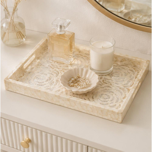 Bandeja Moderna de Nácar con Incrustaciones Florales, Rectangular, para Servir en Bodas, Personalizable, Proveedores de Fábrica OEM - Product Image 6