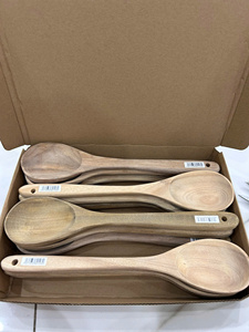 Cuillères en bois faites à la main, formes uniques, cuillères à café et à dessert, emballage personnalisé OEM disponible - Product Image 3