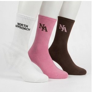 Crew <b>Socks</b> Geometric Pattern Blue Breathable <b>Running</b> <b>Socks</b> for Adults Spring Season - Product Image 3