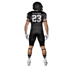 Vêtements de sport gris, uniformes de football américain entièrement sublimés avec logo personnalisé, respirants, à séchage rapide, antibactériens, maillot à manches courtes - Product Image 4