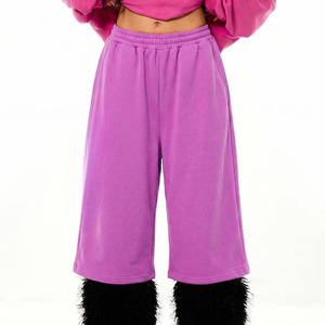 Plus Size Women's High Waist <b>Harem</b> Pants Solid Loose Fit Elastic Waist Fleece Casual Pants Autumn Style Purple - Product Image 1