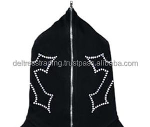 2025 Sweat à capuche basique en coton mélangé pour hommes avec motif solide col à capuche et détail strass prix de gros - Product Image 6