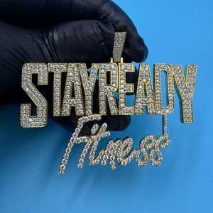 Colgante de Moda para Raperos, de Lujo Personalizado, con Moissanita, de Plata de Ley 925 Maciza, Bicolor, con Letra Inicial Incrustada, Estilo Hip Hop - Product Image 5