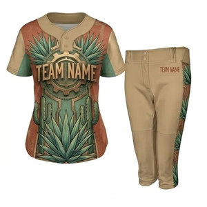 Nuevo Estilo Uniforme de Sóftbol para Mujer Adulta, Ropa Deportiva de Poliéster Transpirable de Manga Corta, Sin Costuras, con Tecnología de Detección de Agujas de Fusión, de Fábrica - Product Image 1