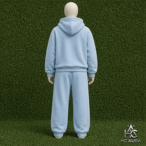 Survêtement de qualité supérieure, nouvelle arrivée, couleur bleu ciel, durable, personnalisable, col arrondi, coupe ample, streetwear, respirant - Product Image 2