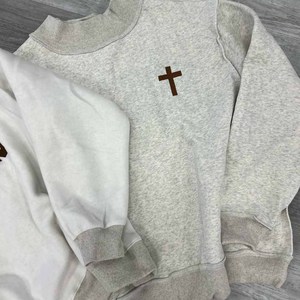 Sweat-shirt réversible personnalisé 2 pièces surdimensionné 100 % coton hiver unisexe avec col montant et motif « Jésus sauve » de haute qualité - Product Image 3