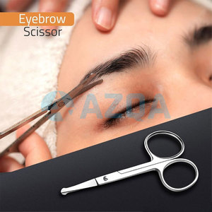 Ensemble de ciseaux de toilettage professionnels en acier inoxydable pour le soin des sourcils avec des lames courbes et des pointes arrondies - Product Image 4