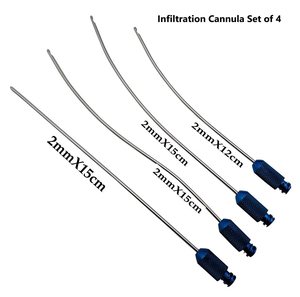 Ensemble de canules de liposuccion OEM, 5 canules Luer Lock avec adaptateur de transfert de 2 mm en acier inoxydable, chirurgie plastique CE - Product Image 5