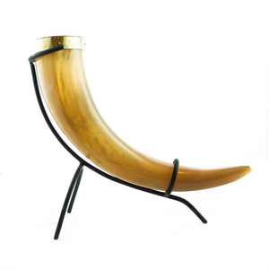 Cuerno Vikingo para Beber Hecho a Mano, Ecológico y Natural de Calidad India con Soporte para Cuerno, Diseño Moderno - Product Image 5