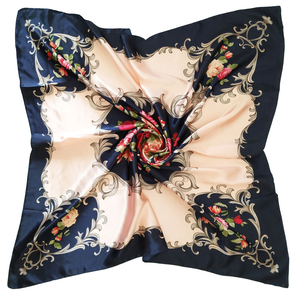 Pañuelo de satén personalizado, tela suave con tacto de seda, pañuelo estampado, fabricante OEM ODM con etiqueta privada para regalo promocional de moda. - Product Image 1