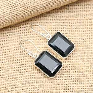 Pendientes de plata con espinela negra, plata de ley 925, joyería hecha a mano, regalo de aniversario para ella - Product Image 1