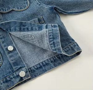Veste en jean respirante à imprimé floral pour enfants, boutonnée, élégante, pour filles et garçons, vêtement d'extérieur tendance avec poches - Product Image 6