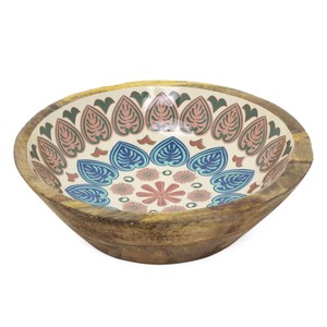 Handcrafted for <b>Wood</b> Turquoise Ceramic Rectangle Bohemian Tabletop Fruit Bowl Wholesale - Product Image 1