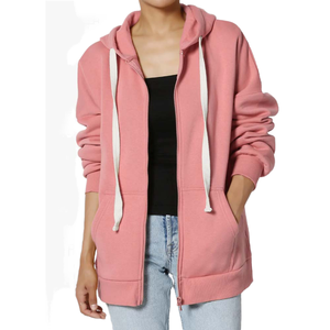 Sweat-shirt zippé pour femme, décontracté, léger ou épais, à capuche, pour femmes - Product Image 6