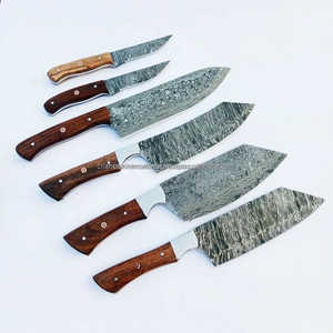 Cuchillo de Cocina Nakiri de Acero Damasco Ecológico de 8 Pulgadas con Patrón de Fuego, Cuchillos Japoneses con Mango de Madera para Cocinar - Product Image 6