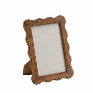 Custom Handmade Natural Solid <b>Wood</b> <b>Picture</b> <b>Frame</b> Luxury Modern Wiggle Shape Scalloped Photo Holder Eco-Friendly Tabletop Display - Product Image 1