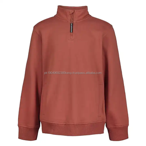 Usine personnalisée sweat à manches longues unisexe polaire demi-sweat à capuche zippé quart de pull pull - Product Image 3