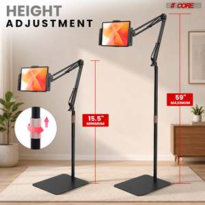5 Core <b>Tablet</b> Floor <b>Stand</b> 360 Rotatable Adjustable Overhead Universal Bed Phone iPad <b>Stand</b> - Product Image 2