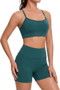 Women's Casual Cropped High Waist Gingham <b>Pattern</b> Polyester Sport <b>Leggings</b> Light Blue Checkered Stretch Breathable Quick Dry - Product Image 4