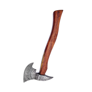 Hache de camping en acier Damas sur mesure, manche en bois naturel, outil utilitaire d'extérieur artisanal, fabricant OEM - Product Image 6
