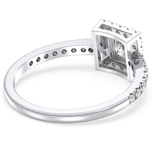 REYES 925 Sterling Silver Princess Cut 0.74 Carat Moissanite <b>Statement</b> <b>Ring</b> For Women Original Engagement Wedding Gift Jewelry - Product Image 5