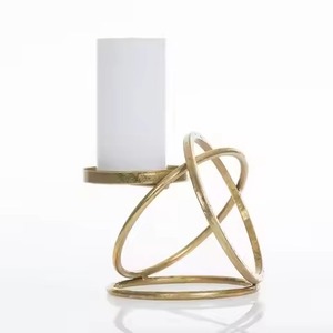 Support de bougie en métal élégant, décoratif, centre de table, décoration intérieure, décoration de mariage, accent décoratif - Product Image 6