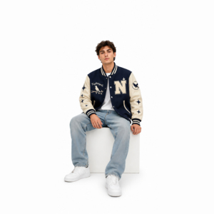 Vestes de baseball vintage personnalisées avec logo brodé en chenille sur le devant pour hommes, coupe-vent et respirantes - Product Image 4
