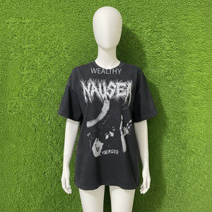 Camiseta Personalizada con Cuello Redondo para Mujer, Estilo Urbano, Estampado, Informal, Transpirable, Ecológica, 100% Algodón, Verano - Product Image 1