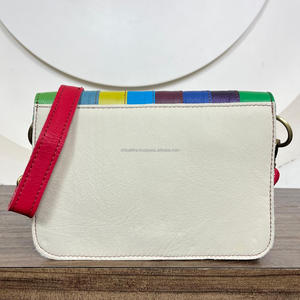 Bolsos de lujo con logotipo personalizado para mujer, bolsos de cuero genuino a la moda, rechoncho Color clásica de bandolera, bolsos cruzados de cuero de alta calidad - Product Image 5