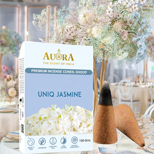 Conos de Incienso de Jazmín Premium Personalizados AUORA, Dhoop Indio Natural para Rituales Religiosos, Larga Duración, Más de 50 Aromas, Hechos a Mano - Product Image 1
