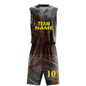 Maillots de basket-ball personnalisés en gros avec nom d'équipe, unisexe, en maille respirante, équipement de jeu - Product Image 1