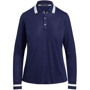 Ensemble de golf bleu marine pour femme : Polo à manches longues et jupe blanche – Tenue de sport athlétique pour le golf, le tennis et les loisirs - Product Image 5