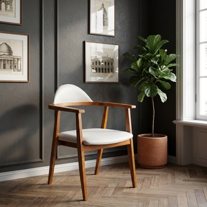 Chaise de salle à manger moderne en bois massif, fauteuil d'appoint rembourré, siège minimaliste pour la maison et le restaurant - Product Image 4