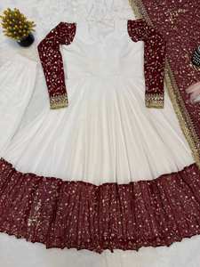 ชุดเดรส Anarkali ผ้าจอร์เจตต์เทียมดีไซน์ใหม่ล่าสุด พร้อมสไตล์หรูหราทันสมัย - Product Image 3