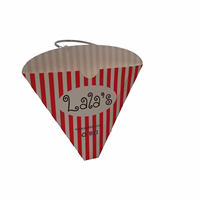 Sac en papier triangulaire jetable personnalisé avec logo, support à crêpes, boîte à frites anti-graisse pour la vente à emporter, pop-corn, poulet, gaufres